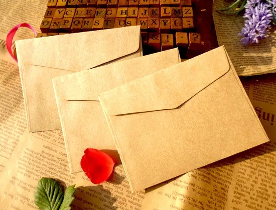 50 шт. маленькие винтажные коричневые твердые крафт-бумажные подарочные пакеты, Мини Вечерние бумажные конверты 10X7,5 см