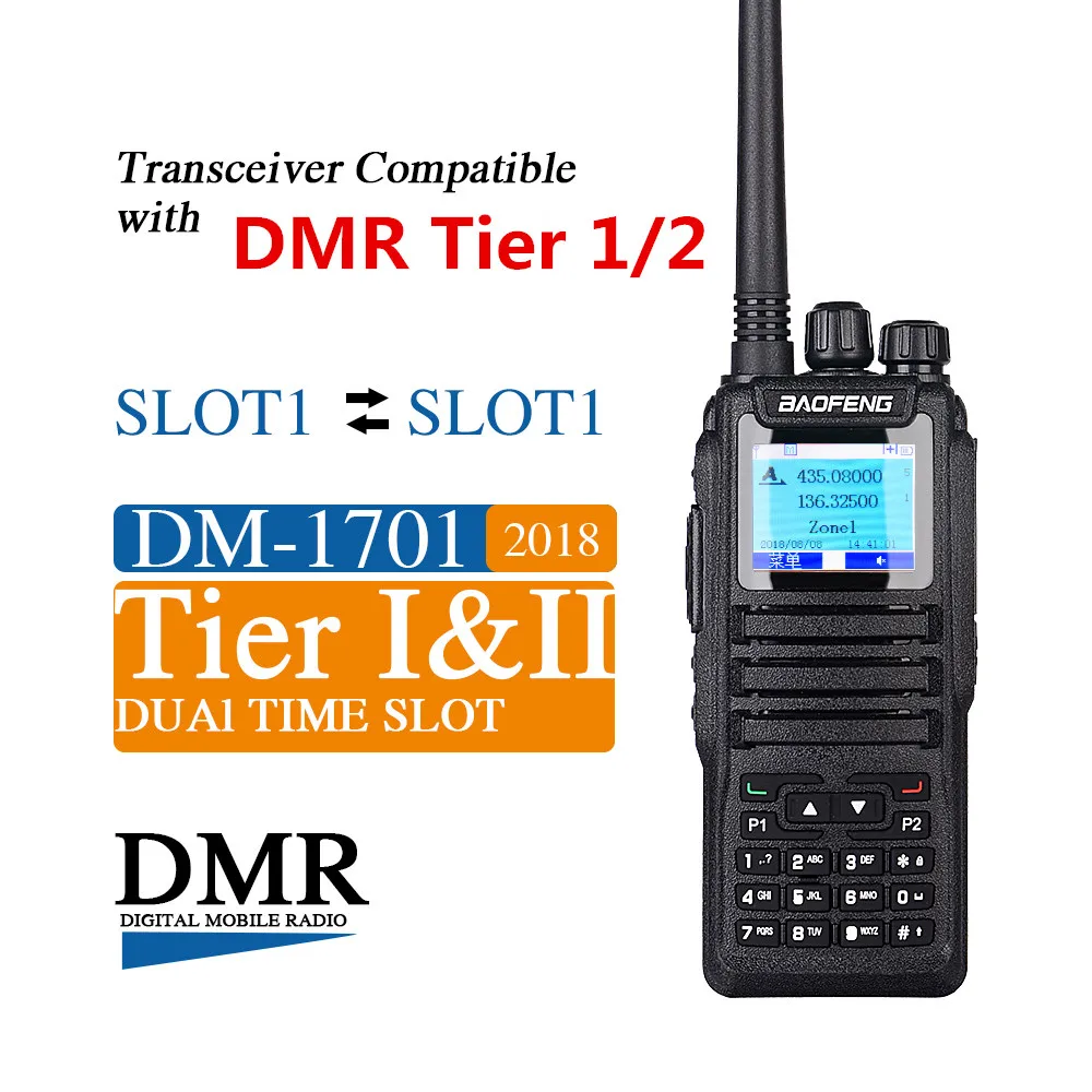 

NEW 2018 Baofeng DM-5R DM-1701 DMR Portable Walkie Talkie Digital Two-Way Radio Transceiver Compatible With Moto Tier I/II