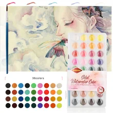 36 цветов нетоксичные водные цветные краски набор путешествия твердый пигмент с акварельной краской кисти ручки товары для рукоделия инструменты для рисования