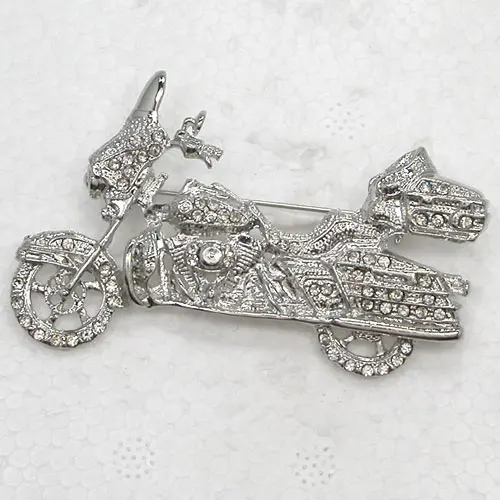 

12pcs/lot Wholesale Fashion Brooch Rhinestone Motorcycle Pin brooches C101082