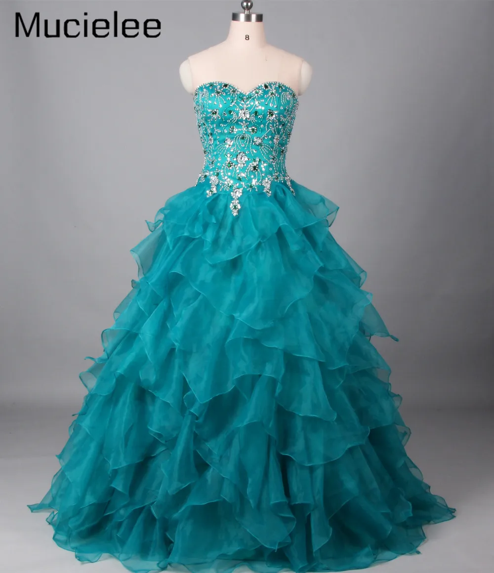Puffy Princess Popular Debutante Gown Green Quinceanera Dresses 2017