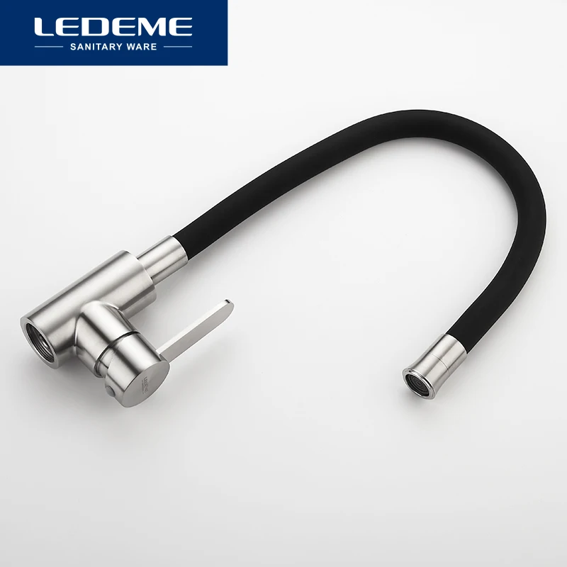 LEDEME новый дизайн кухонный кран 360 градусов поворотный нержавеющая сталь с одной