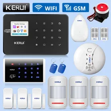 KERUI W18 GSM wifi охранная домашняя система охранной сигнализации приложение дистанционное управление движения пожарный детектор дыма датчик двери окна DIY Kit