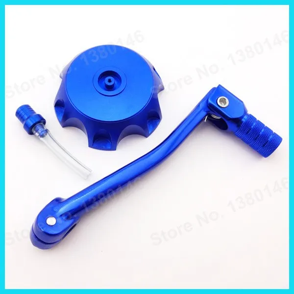 Синий газа топливного бака Кепки покрывающая телефон по всей поверхности+ Шестерни переключения передач рычаг переключения передач для 50cc 110cc 150cc SSR CRF50 китайский для Dirt Pit Bike мотоцикл