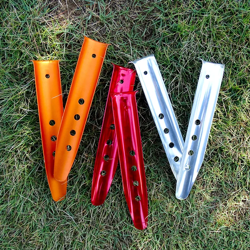 

2 4 6Pcs Beach Pegs Camping Tent Pegs U Shape Stakes for Outdoor Snow Sand Aluminum Tent Accessories 23 CM Sand Ground Pegs