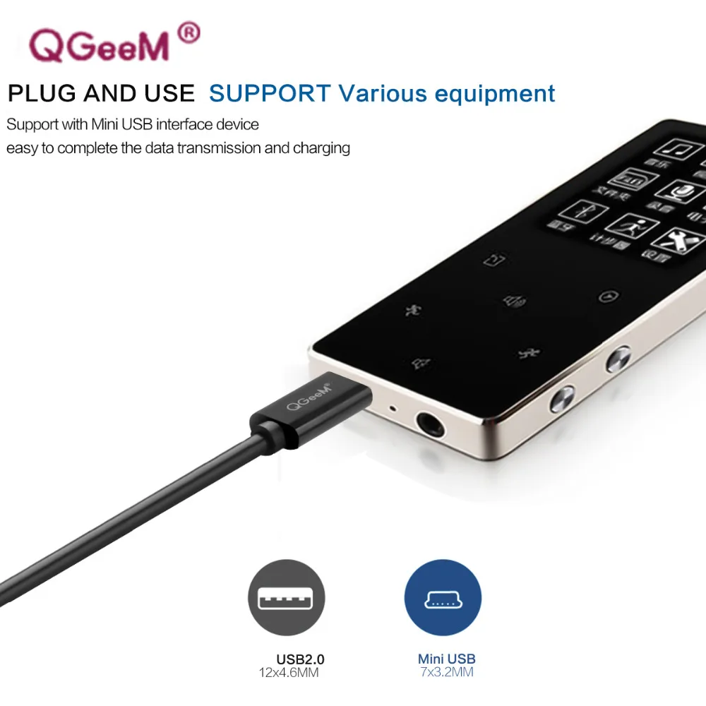QGeeM البسيطة كابل يو اس بي البسيطة USB إلى USB سريع البيانات كابل الشاحن للهواتف الخلوية MP3 MP4 لاعب GPS كاميرا رقمية HDD البسيطة USB