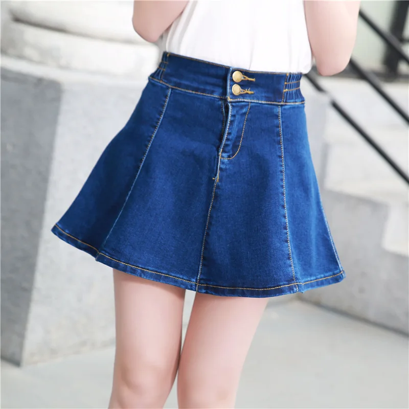 Women Denim Skirts 2018 Summer Denim Skirt Plus Size A Line Thin High