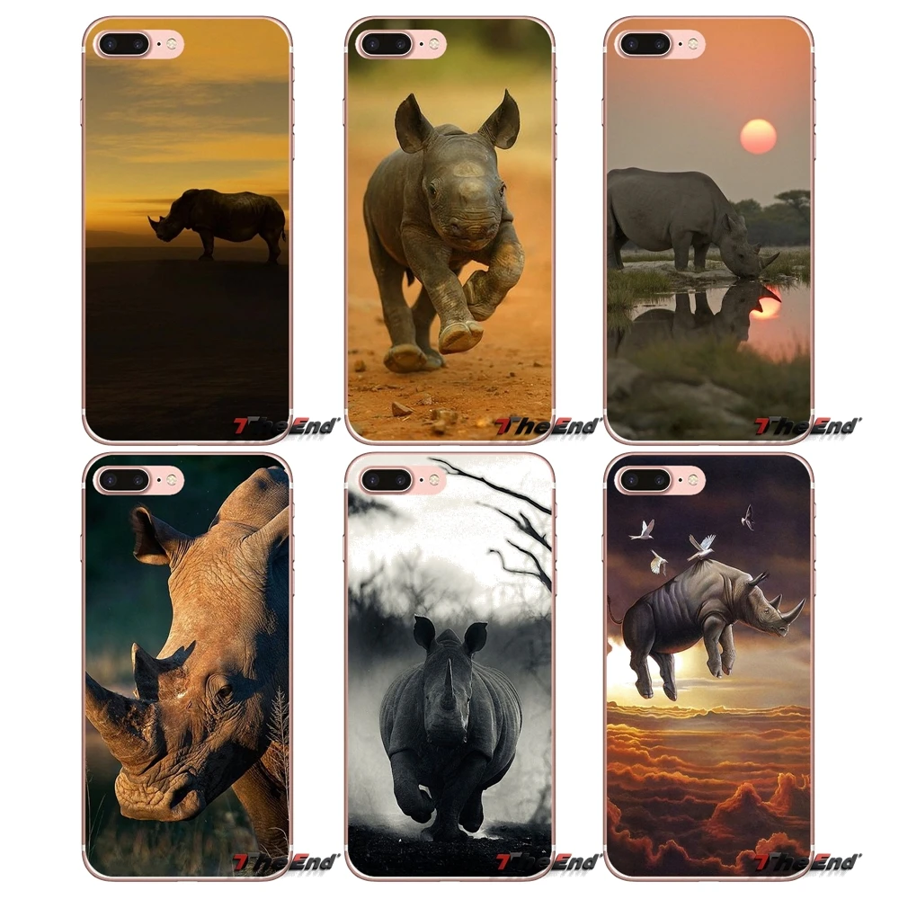 

For iPhone X 4 4S 5 5S 5C SE 6 6S 7 8 Plus Samsung Galaxy J1 J3 J5 J7 A3 A5 2016 2017 Rhinoceros World Rhino Day Silicone Case