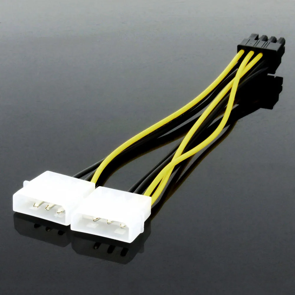 JONSNOW 8 контактный штекер на 2 IDE двойной 4 Molex Female PCI E внешняя Видеокарта адаптер