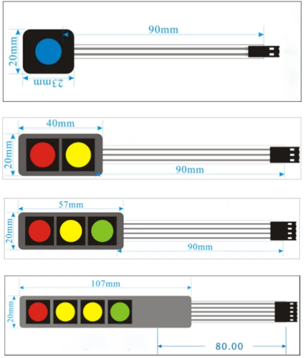 4 шт. = 4 цветная мембрана переключатель клавиатуры 1 Ключ Матрица Мембранный переключатель клавиатуры платы для Arduino DIY один ключ