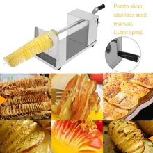 OUTAD Manual Stainless Steel Twisted Spiral Potato Slicer French Fry Tornado Potato Tower Fruit& Vegetable cutter Kitchen Tool