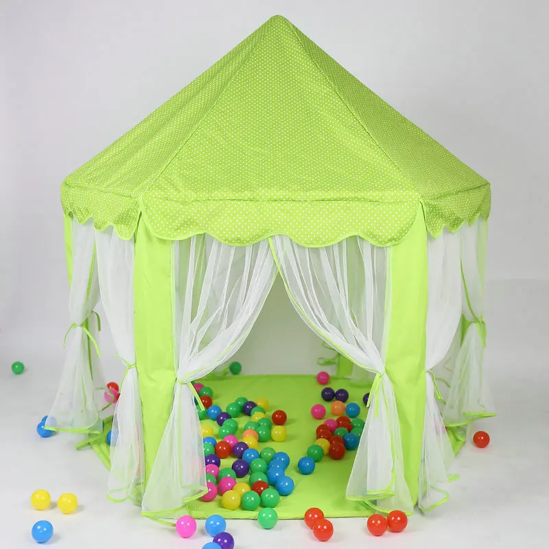 Складные палатки с замком принцессы для девочек, игровой домик с мячом, детский игровой спальный игрушечный тент, переносная палатка для помещений и улицы