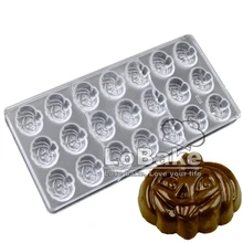 Высокое качество 21 полостей Хэллоуин pumkin форма PC поликарбонат пластик плесень формы для шоколадной глазури DIY Формочки Для Выпечки