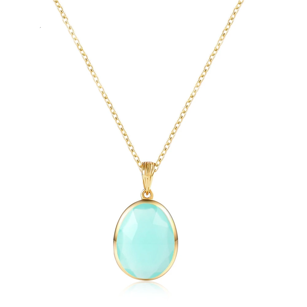 

JOOLIM ANTI-ALLERGIC Natural Stone Pendant Necklace 925 Sterling Silver Necklace Creative Gift High End