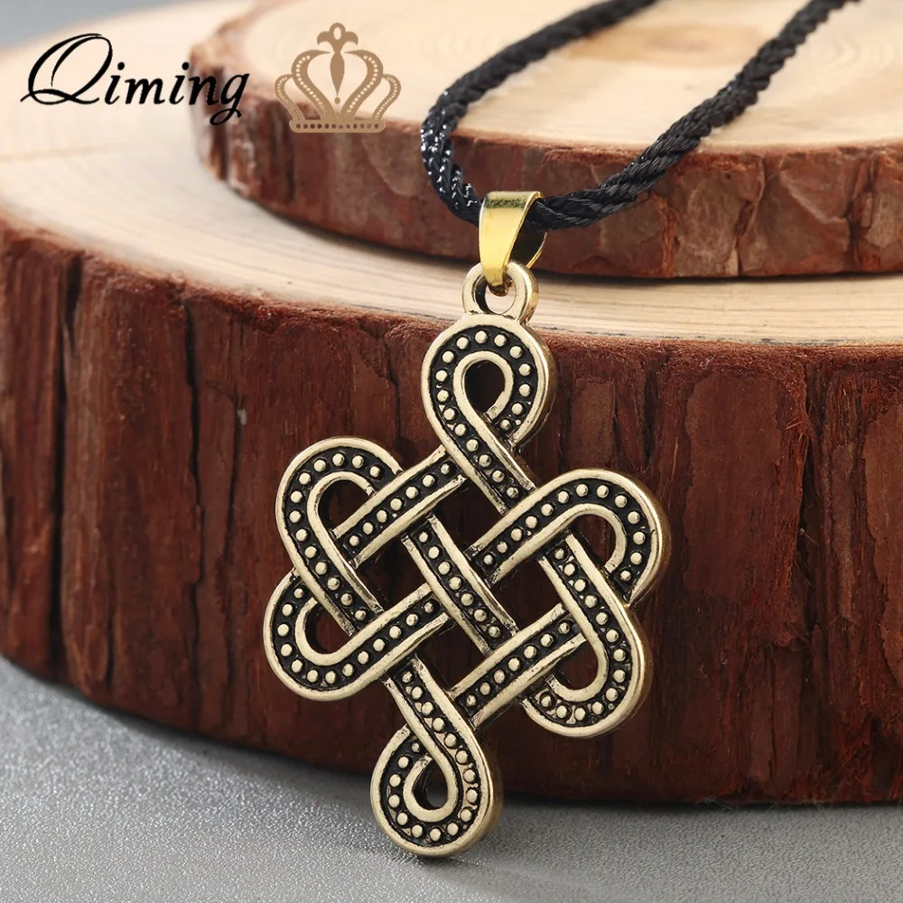 Buy QIMING Celtic Knot Necklace Irish Antique Silver Pendant Celtic Eternity
