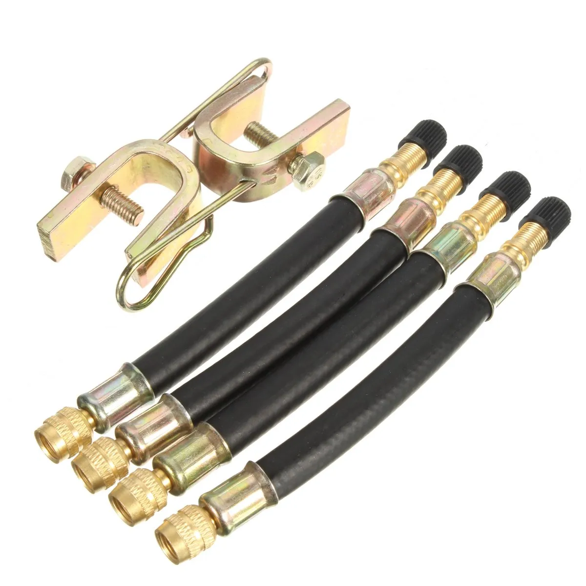 4PCs Flexible Tire Tyre Valve Extension Adaptor & Braided Truck RV