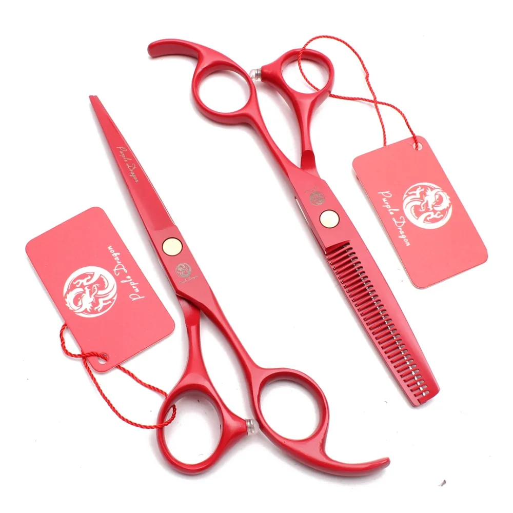 5,5 "JP профессиональные ножницы для волос из нержавеющей стали красные филировочные ножницы для салона Парикмахерские Ножницы