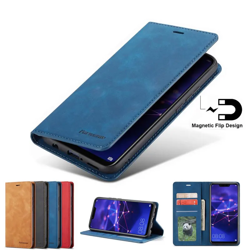 

Phone Cases For Huawei Mate 20 Lite Pro Case Cover Luxury Magnetic Flip Plain Wallet Kickstand Leather bag Mate20 Lite Pro Coque