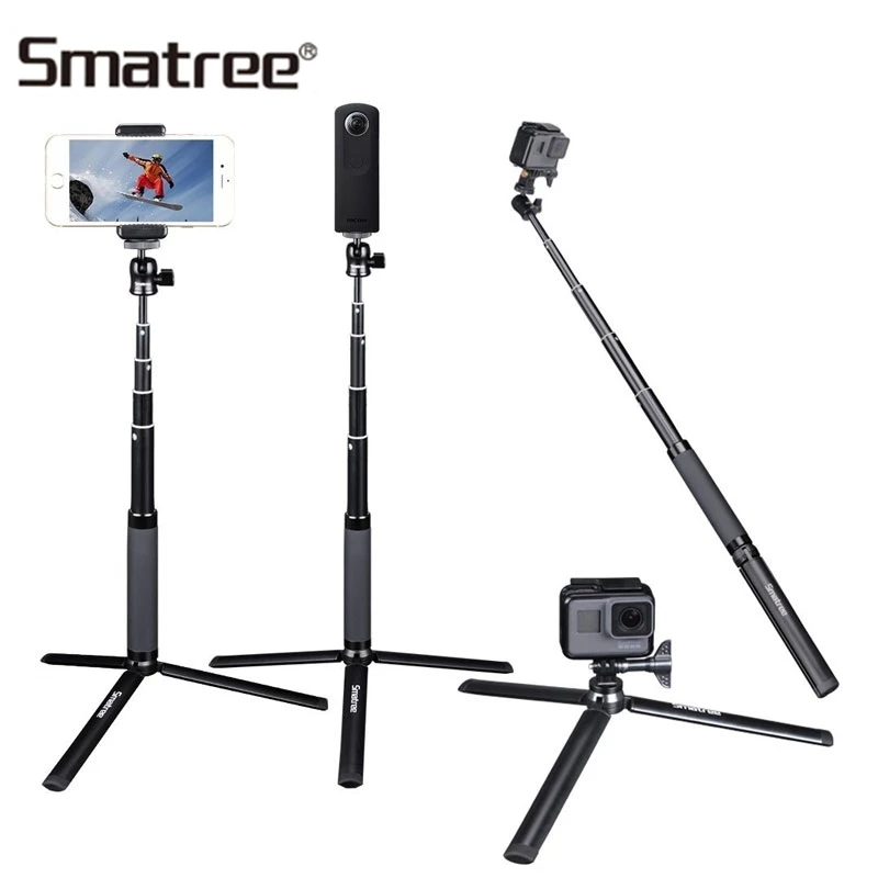 

Smatree For DJI Osmo action Camera Telescoping Handheld Monopod Selfie Stick For GoPro Hero 7/6/5/Session With Tripod Stand SQ2