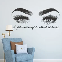 Ресницы брови виниловая наклейка на стену Beatuy Salon Quotes виниловая наклейка на стену наращивание ресниц Winodow художественный плакат Декор AZ138