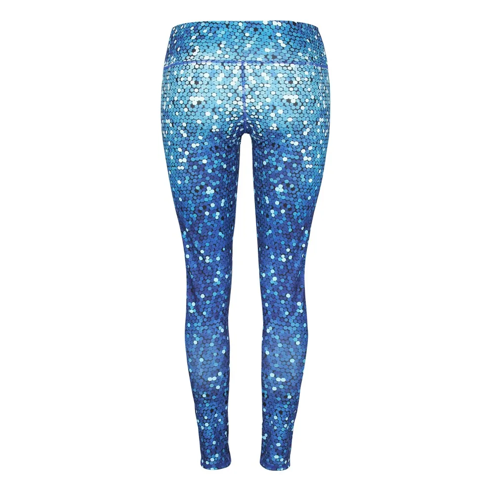Petrol blue mermaid scales printed high waisted band yoga pants sports legging fitness gear activewear hot dancing pant outfits running leggings Mosaic Leggings (2)
