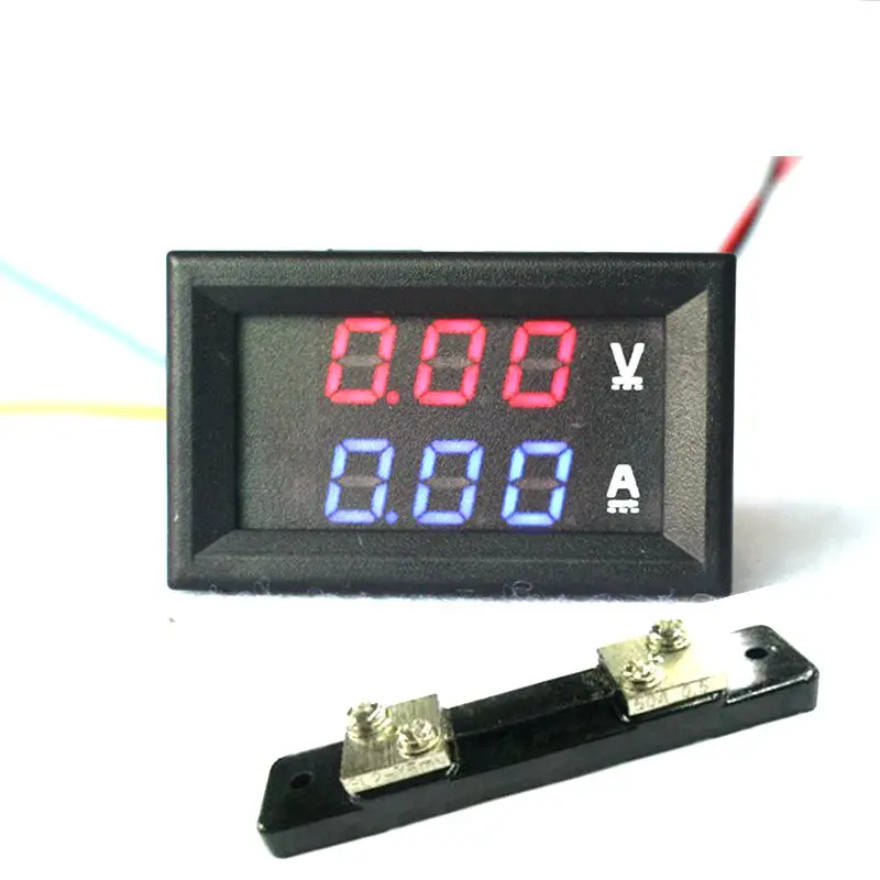

DC 0-100V/50A Digital LED Voltmeter Ammeter with 50A/75mV Shunt 2 in 1 DC Volt Amp Meter 50A Voltage Current Meter Monitor
