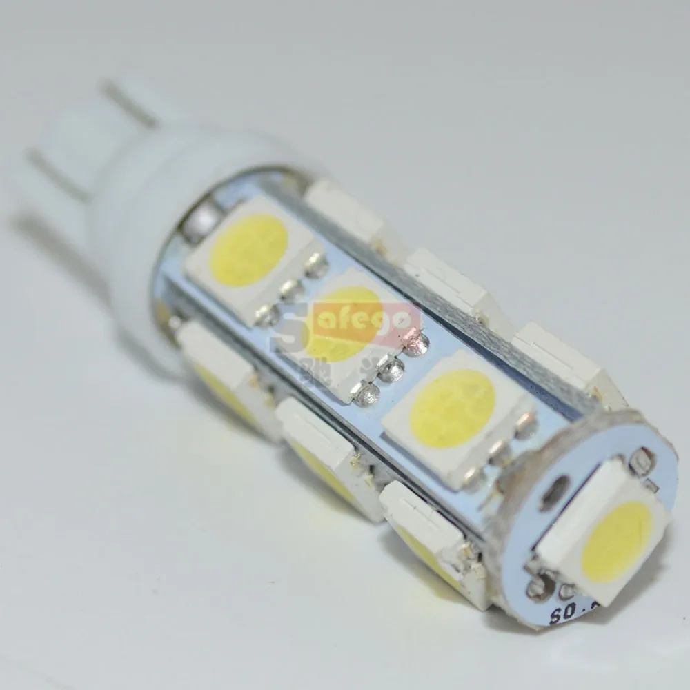 50 шт./лот Автомобильные светодиодные W5W 194 T10 13smd 5050 свет 13SMD автоматического включения света резервный свет t10 w5w светодиодные лампы