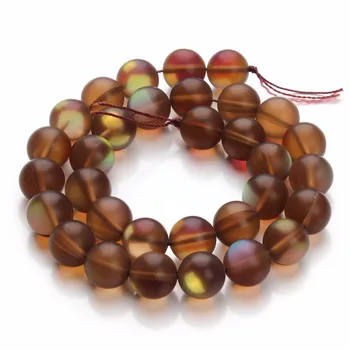 

1Strand/lot Round Matte Coffe Crystal Glass Beads 6/8/10/12mm Glow in The Dark Loose Spacer Beads for Bracelet Jewelry Making