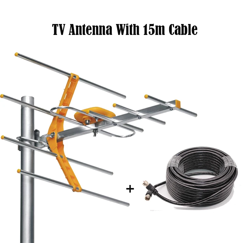HD цифровая ТВ антенна с кабелем 15 м для TV DVBT/DVBT2 470 МГц 860 наружная усиленная