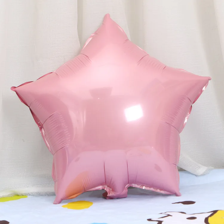 Воздушные шары из фольги с гелием и жемчугом, 18 дюймов, розовое золото, звезда, сердце, день рождения, вечеринка, свадьба - Цвет: pink  star