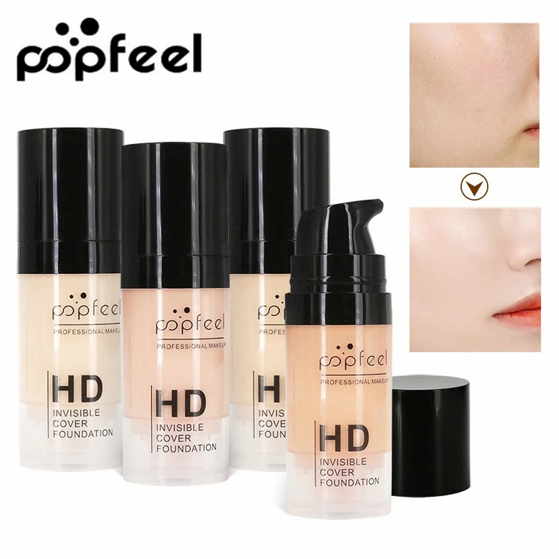 

Popfeel Face Foundation Moisturizer Primer Base Makeup Long Lasting Brand Invisible Cover Concealer Water Powder Professional