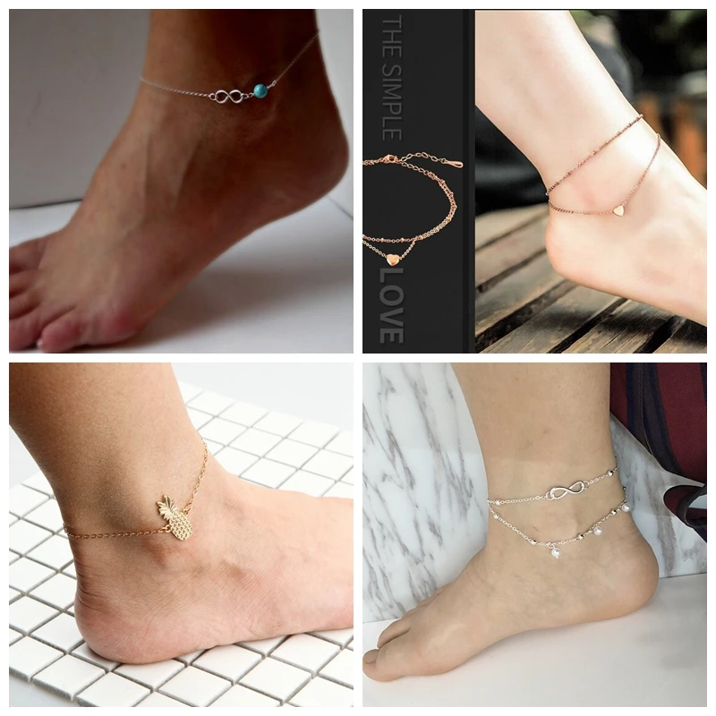 

2019 New Boho Turtle Pendant Anklets For Women Shell Anklet Bracelets On The Leg Bohemian Foot Ocean Jewelry