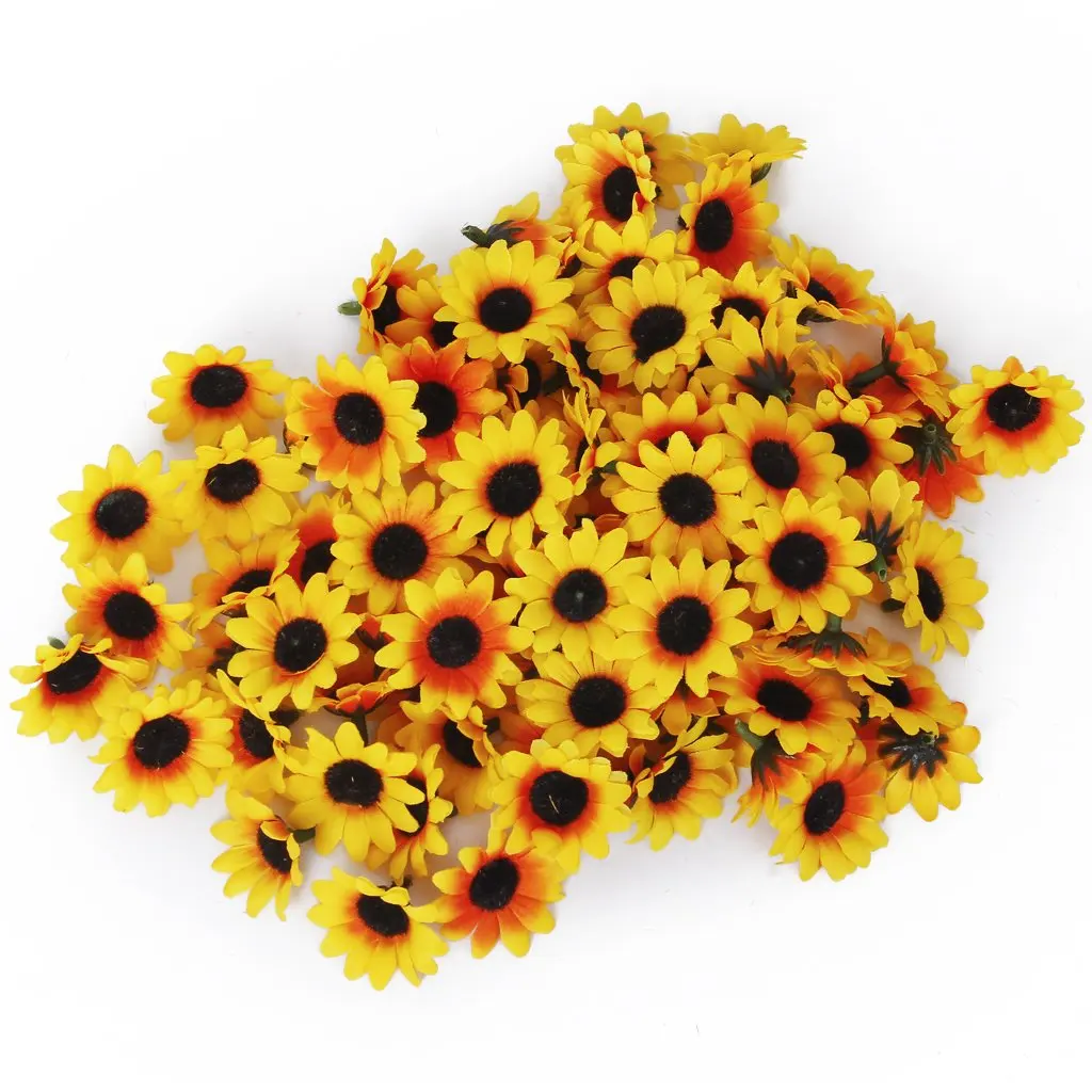 

Approx 100pcs Artificial Gerbera Daisy Flowers Heads for DIY Wedding Party