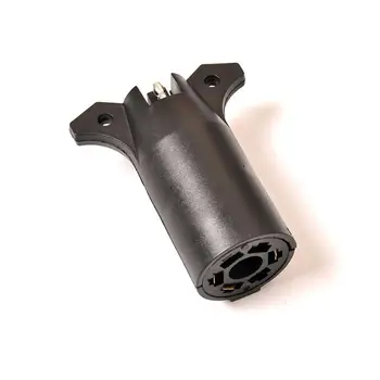 

Dragonpad 12V 7 Way Round to 4 Pin Flat Trailer Light Adapter Plug Connector RV - Black Car Electric Accessories