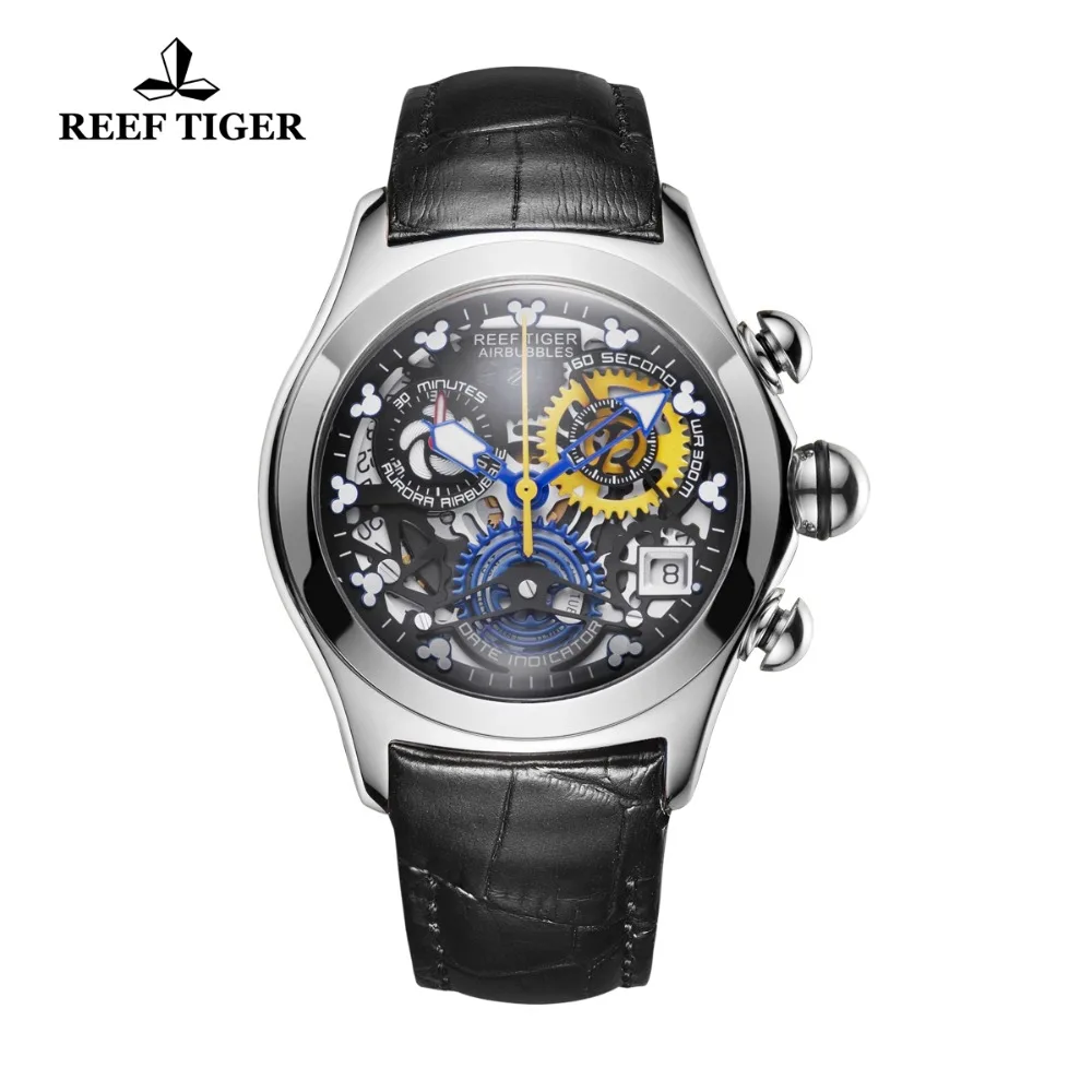 Женские часы Reef Tiger спортивные стальные с синим ремешком|Женские часы| |