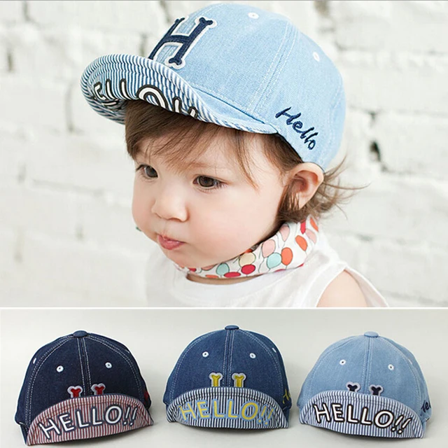 Cowboy Baby Hat Letter H Solid Baseball Cap Girls Boys Infant Cotton