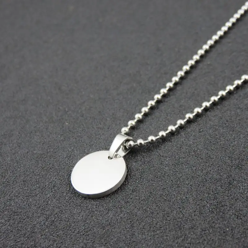 15mm Silver Color Round Dogtags, Fashion Stainless Steel Blank Polished