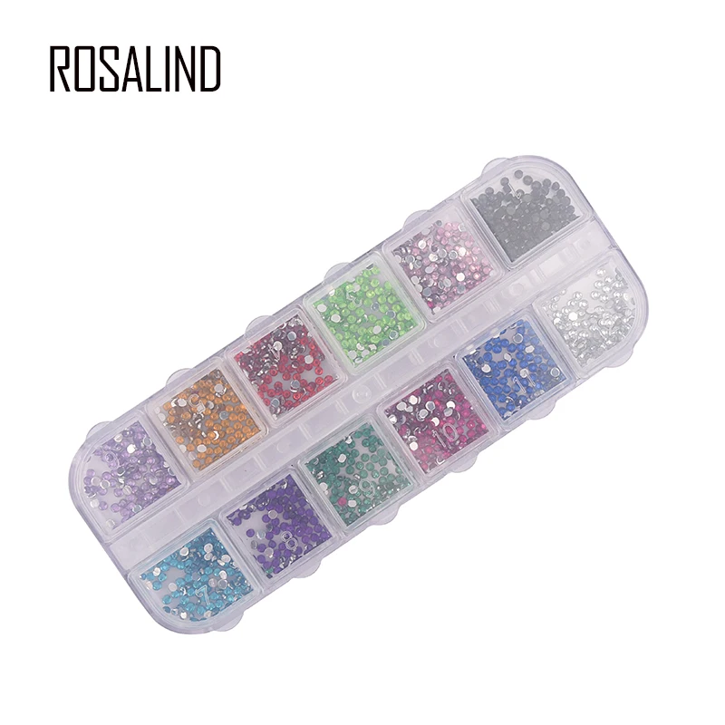 

ROSALIND 1.5MM 1Box 12 Colors Nail Rhinestones&Decoration For Nail Art DIY Decoration as picture For Nail Gel