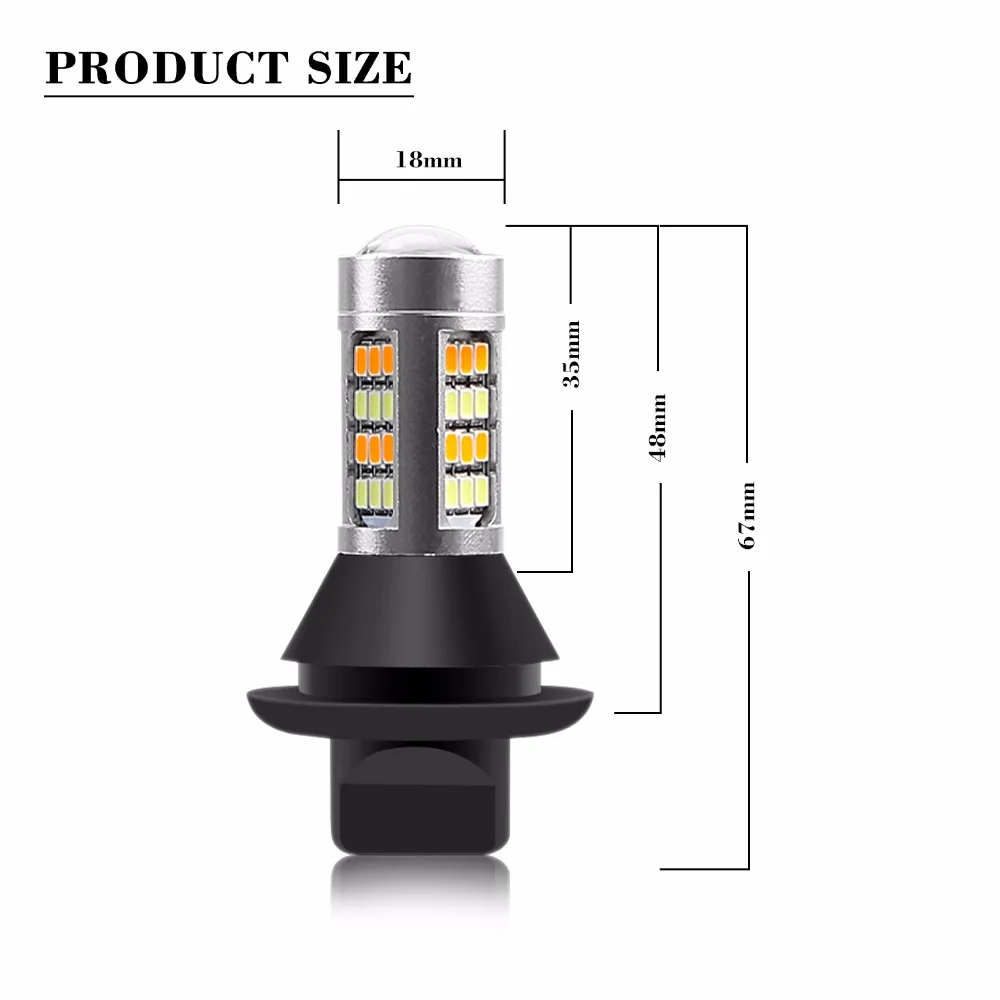 2 шт. Bau15s 1156 двойной цвет поворотник DRL 2835SMD белый/янтарный желтый+ без ошибок Canbus с резистором светодиодный автомобильные фонари