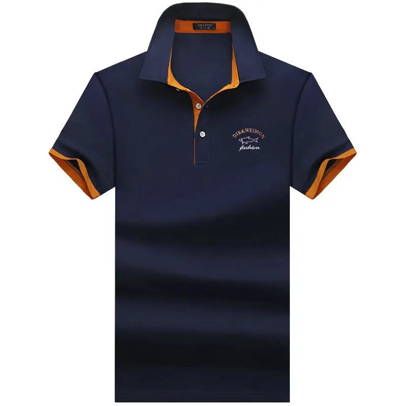 SHABIQI брендовая одежда, новая мужская рубашка поло, мужская деловая и повседневная однотонная мужская рубашка поло, дышащая футболка-поло с коротким рукавом, S-10XL - Цвет: blue