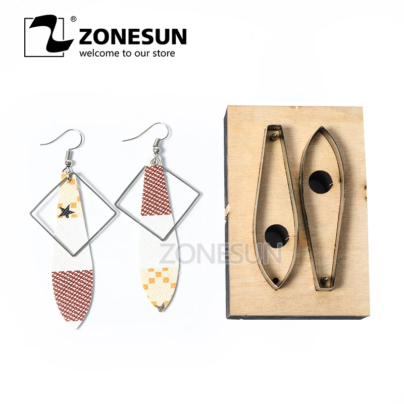 

ZONESUN DiY Custom Drop Shape Leather Earring Paper Cutting Die Tool For Cutting Machine DIY Punching Knife Cutter Mold