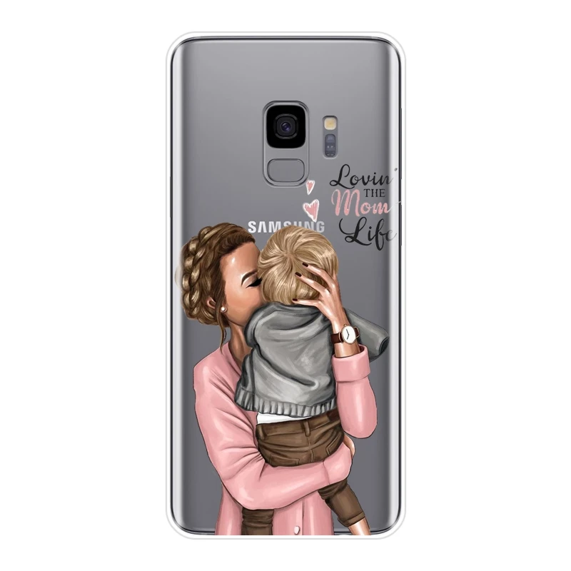 Baby Women Mom Back Cover For Samsung Galaxy Note 4 5 8 9 Soft Phone Case Silicone For Samsung Galaxy S8 S9 Plus S5 S6 S7 Edge