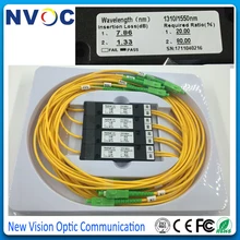 4 шт./лот, 20/80, 1X2 FBT волоконная муфта, SM, двойное окно, 1310/1490, 2,0 мм, 1 м, ABS: 90*20*10, SC/APC, 1*2 двойной оконный волоконно-оптический разветвитель