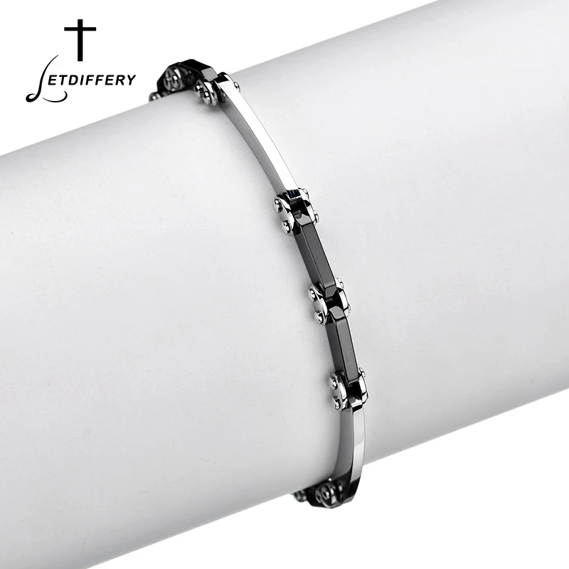 

Letdiffery Black Ceramic Bracelet Simple Hand Made Bar Bangles Pulseiras Bisuteria Mujer For Women's Gift