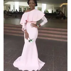 Розовый одно плечо платье подружки невесты в стиле русалки 2019 оптовая цена кружево Африканский горничной платье для женщин с длинными
