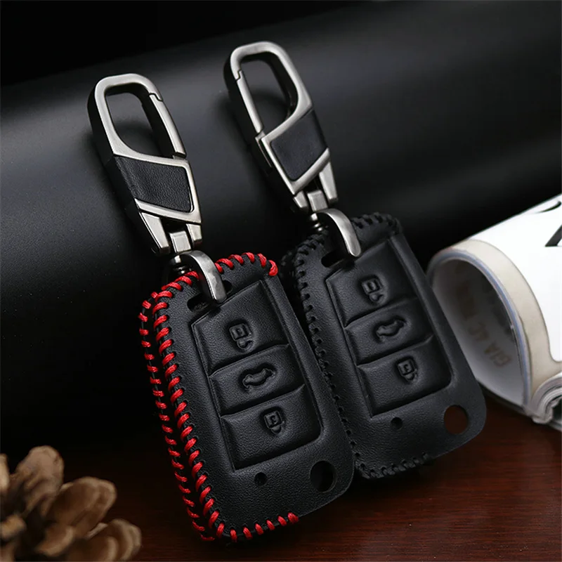 

Genuine Leather Car Key Cover Case For Seat Leon 1 3 FR Mk3 5F Ibiza Alhambra Altea Ateca Toledo Cordoba Mii Key Fob Accessories