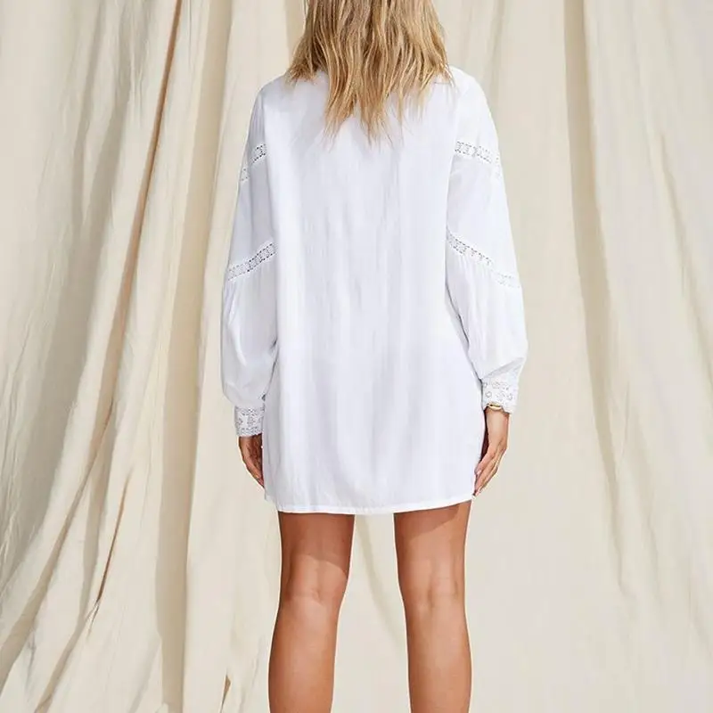 FREE SHIPPING White Beach Tunics Blouse OC0158