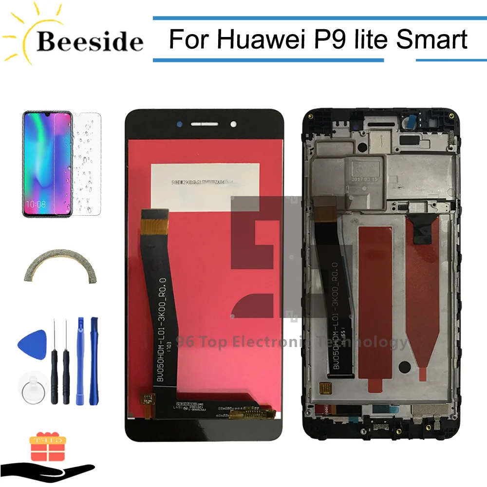 AA+ качество ЖК-дисплей с рамкой для Huawei P9 Lite Smart DIG-L03 DIG-L22 DIG-L23 ЖК-дисплей Дисплей Сенсорный экран дигитайзер в сборе для замены