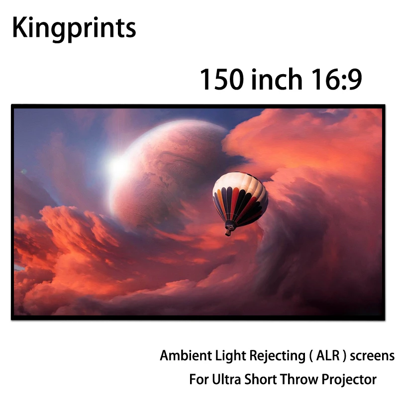 3d проекционные экраны 150 дюймов 16x9 узкий каркас светильник отвергающий ALR ткань