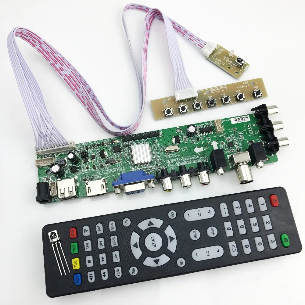 D3663LUA Универсальный ТВ доска поддержка DVB T2/T/C России полный комплект для M185XW01 V2 со